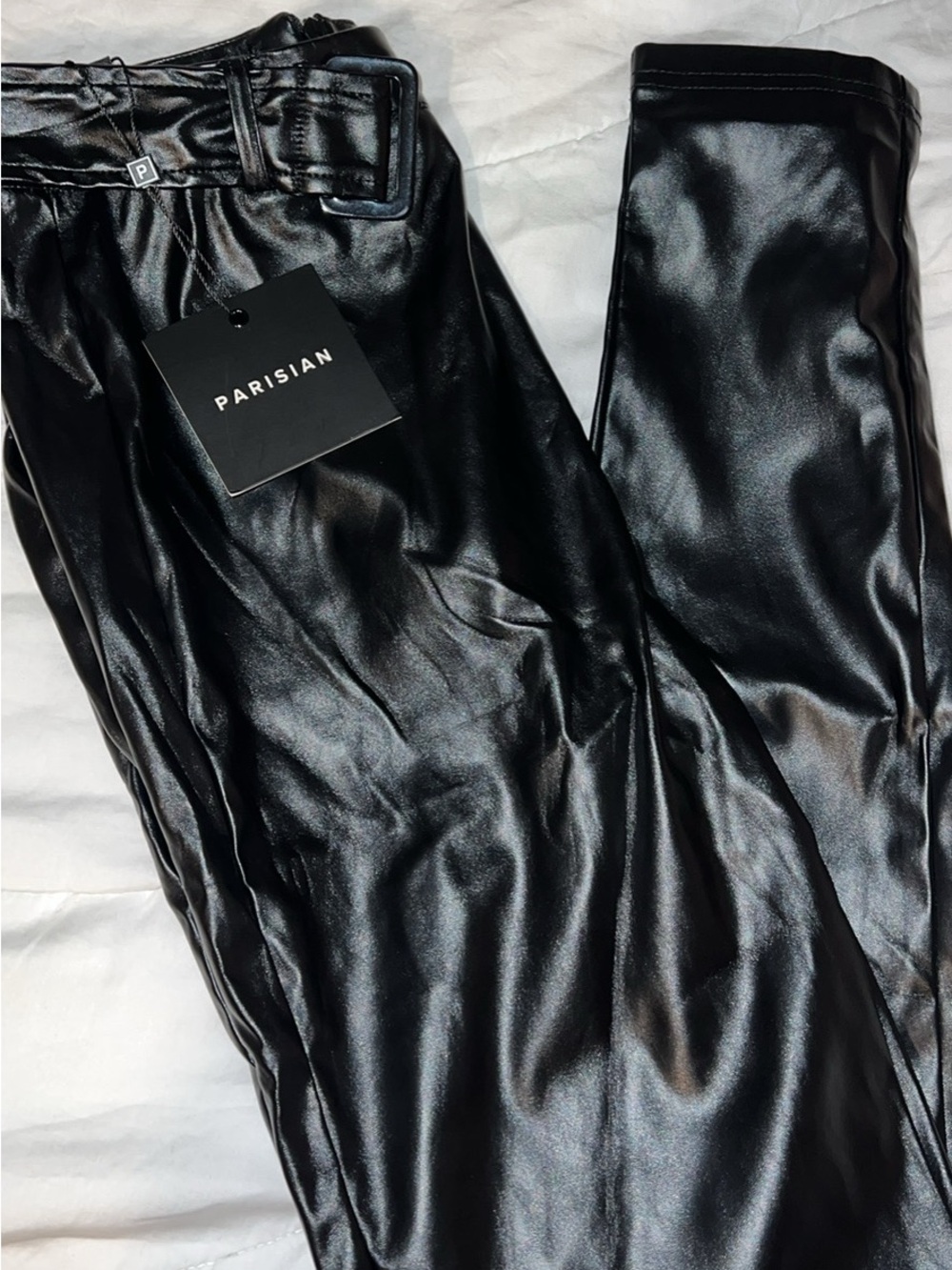 Womens Leather Pants w Belt size 10